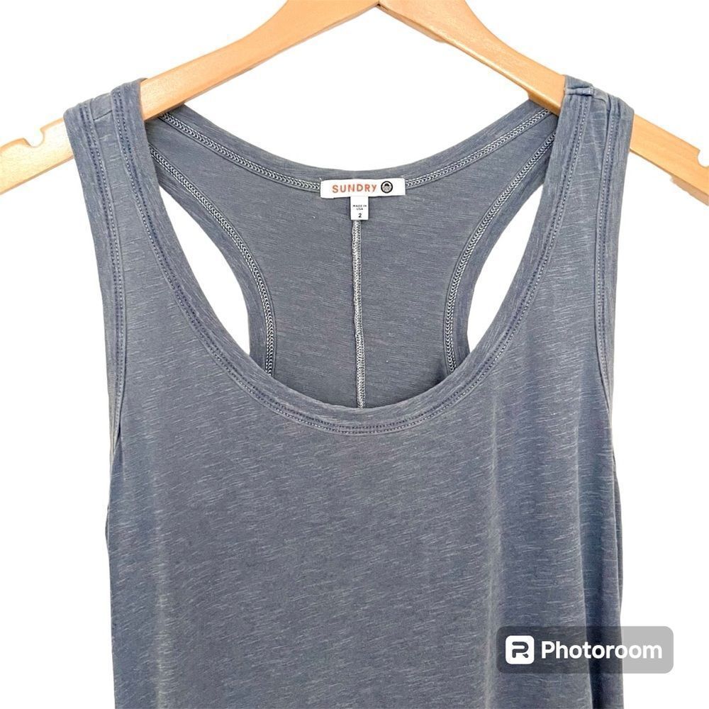 Sundry Racerback Side Rouched Dress in Pigment Shadow - Picture 5 of 8